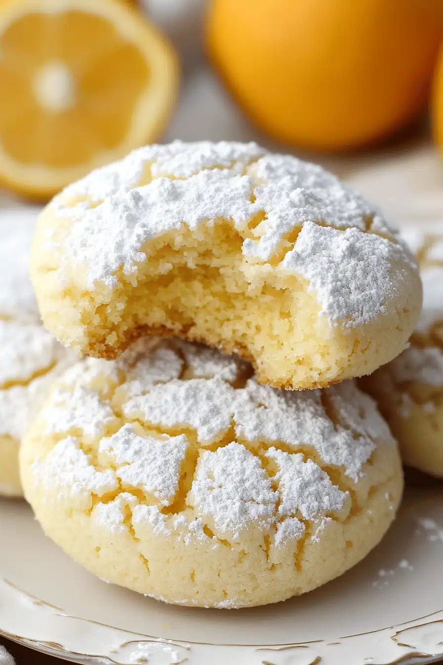 Orange Crinkle Cookies ingredients organized and measured on kitchen counter
