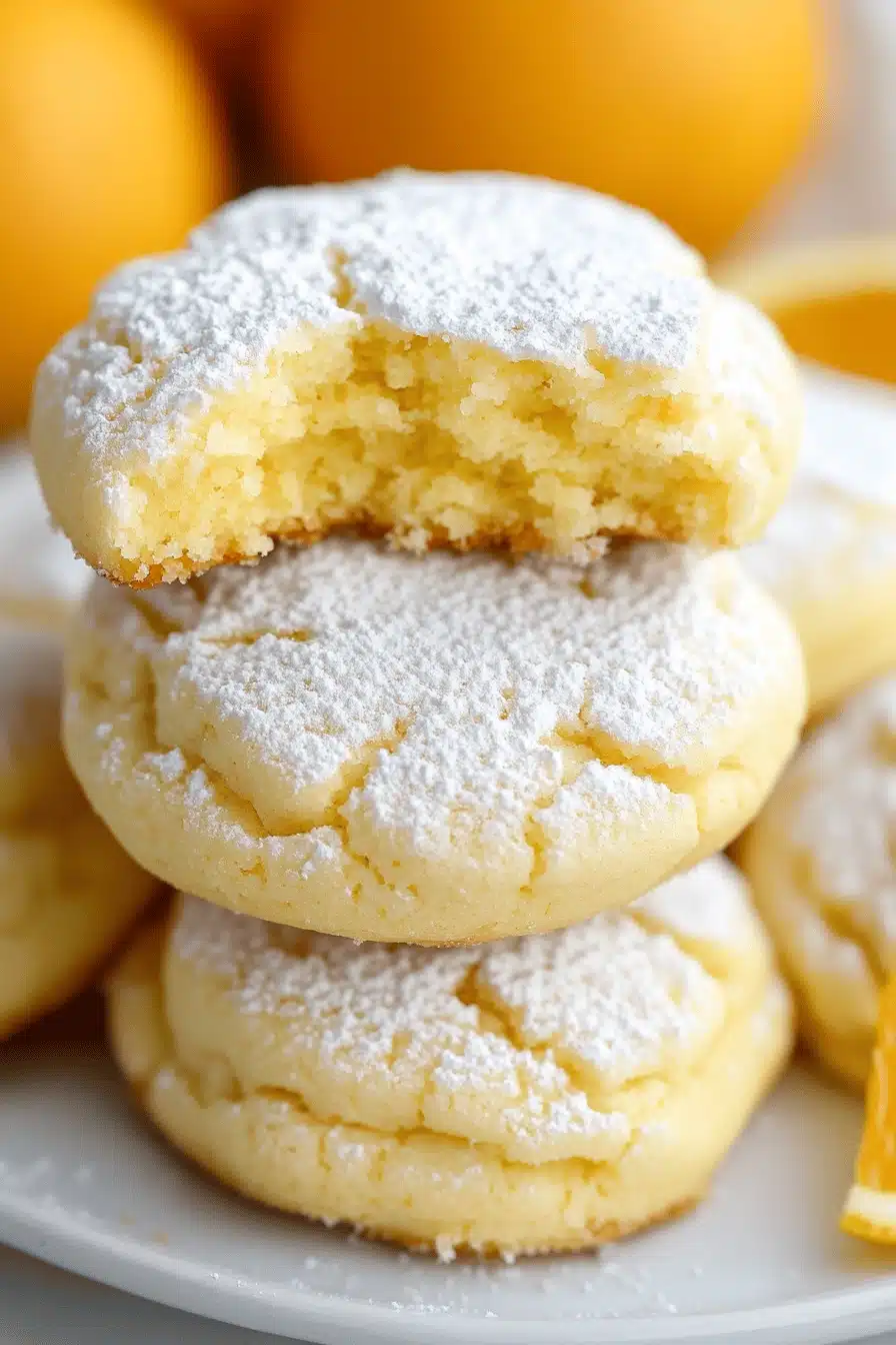 Orange Crinkle Cookies slice on plate showing perfect texture and swirl pattern