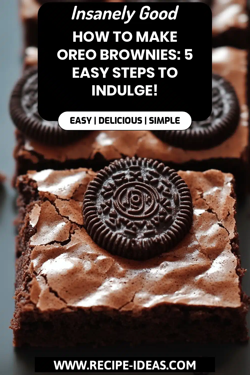Oreo Brownies Recipe final dish beautifully presented and ready to serve