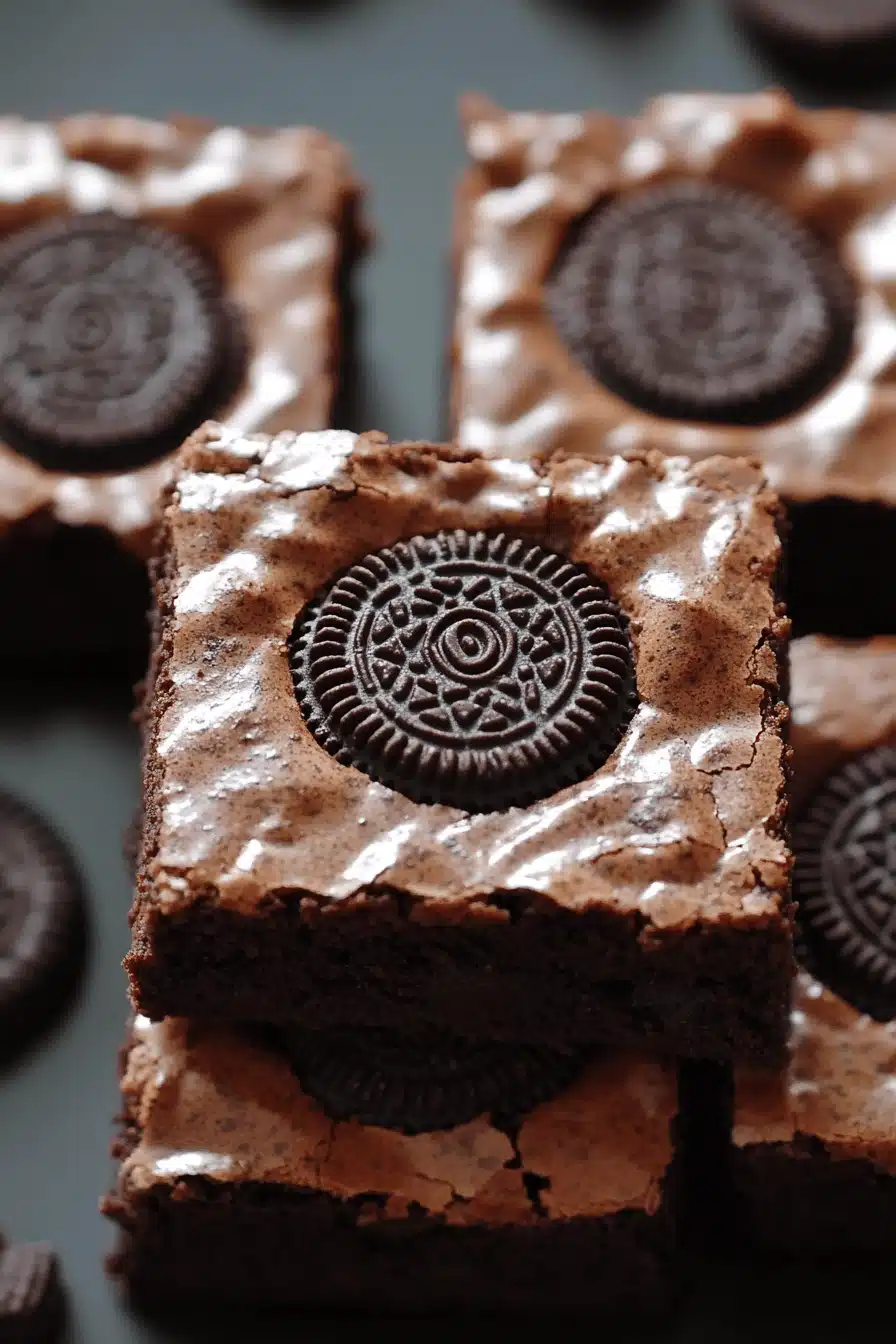 Oreo Brownies Recipe ingredients organized and measured on kitchen counter