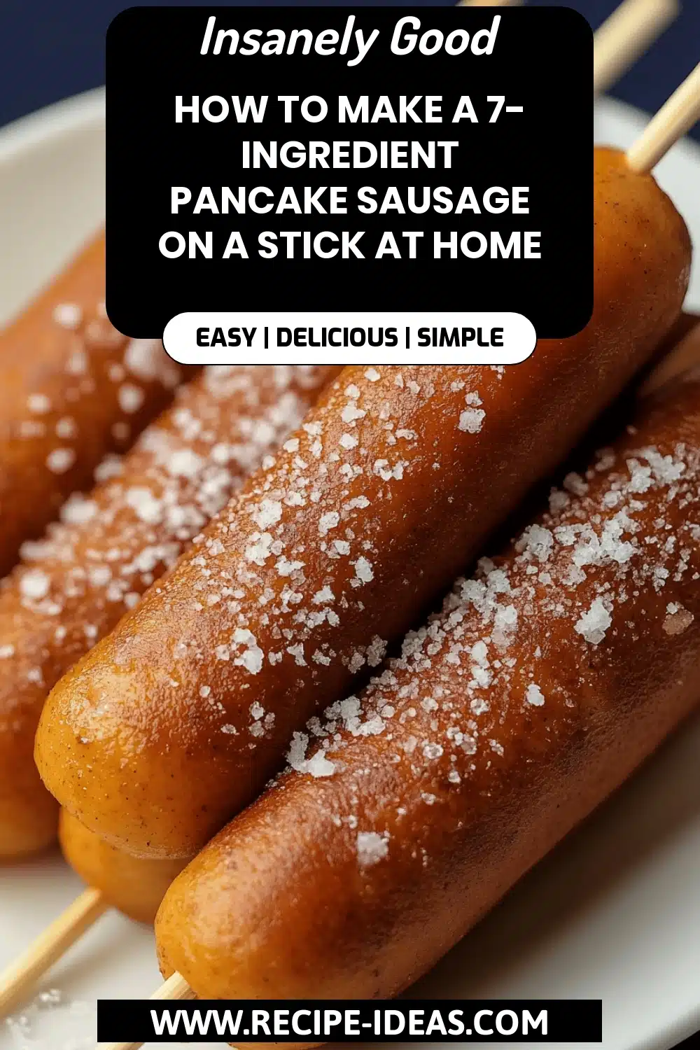 Pancake Sausage on a Stick final dish beautifully presented and ready to serve