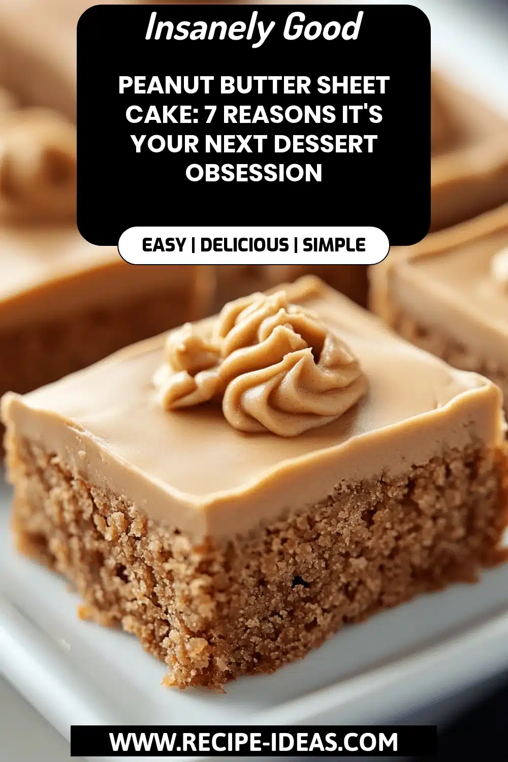 Peanut Butter Sheet Cake final dish beautifully presented and ready to serve