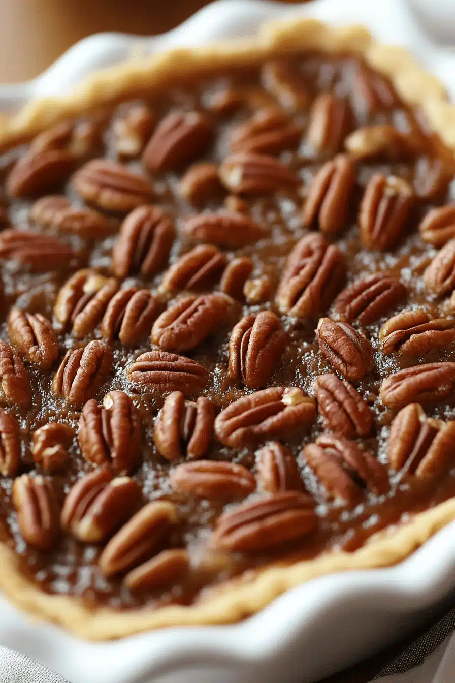Pecan Slab Pie Recipe slice on plate showing perfect texture and swirl pattern