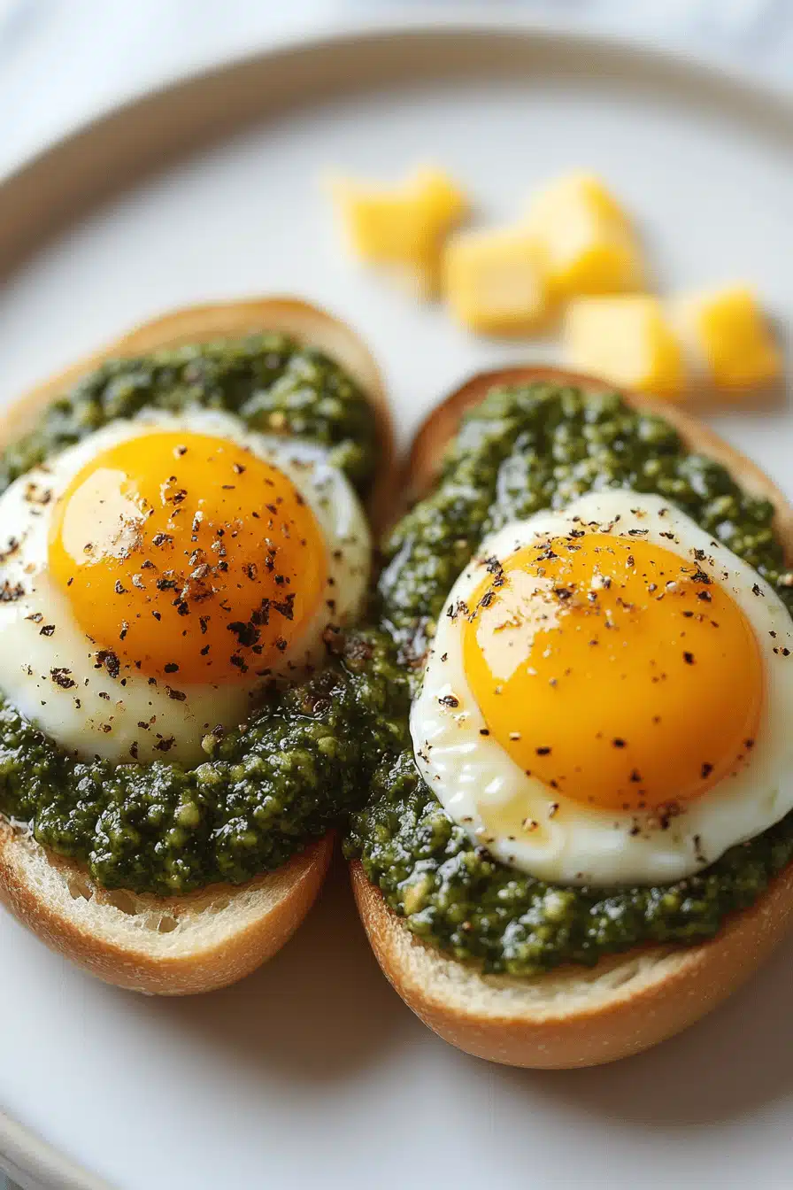 Pesto Eggs Recipe ingredients organized and measured on kitchen counter