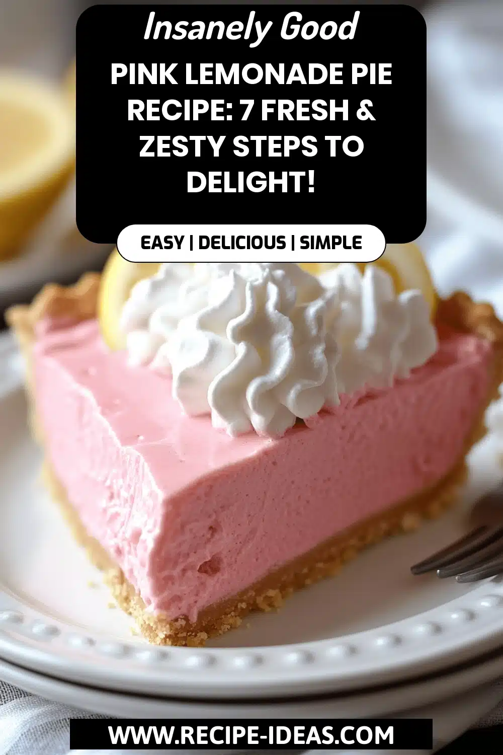 Pink Lemonade Pie Recipe final dish beautifully presented and ready to serve