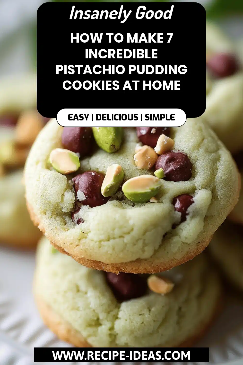 Pistachio Pudding Cookies final dish beautifully presented and ready to serve