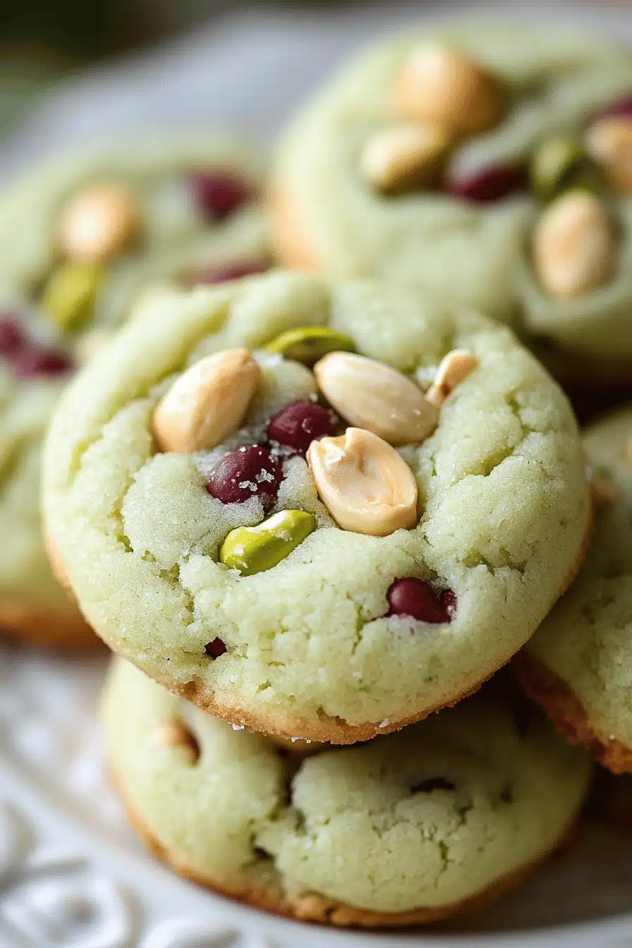 Pistachio Pudding Cookies ingredients organized and measured on kitchen counter