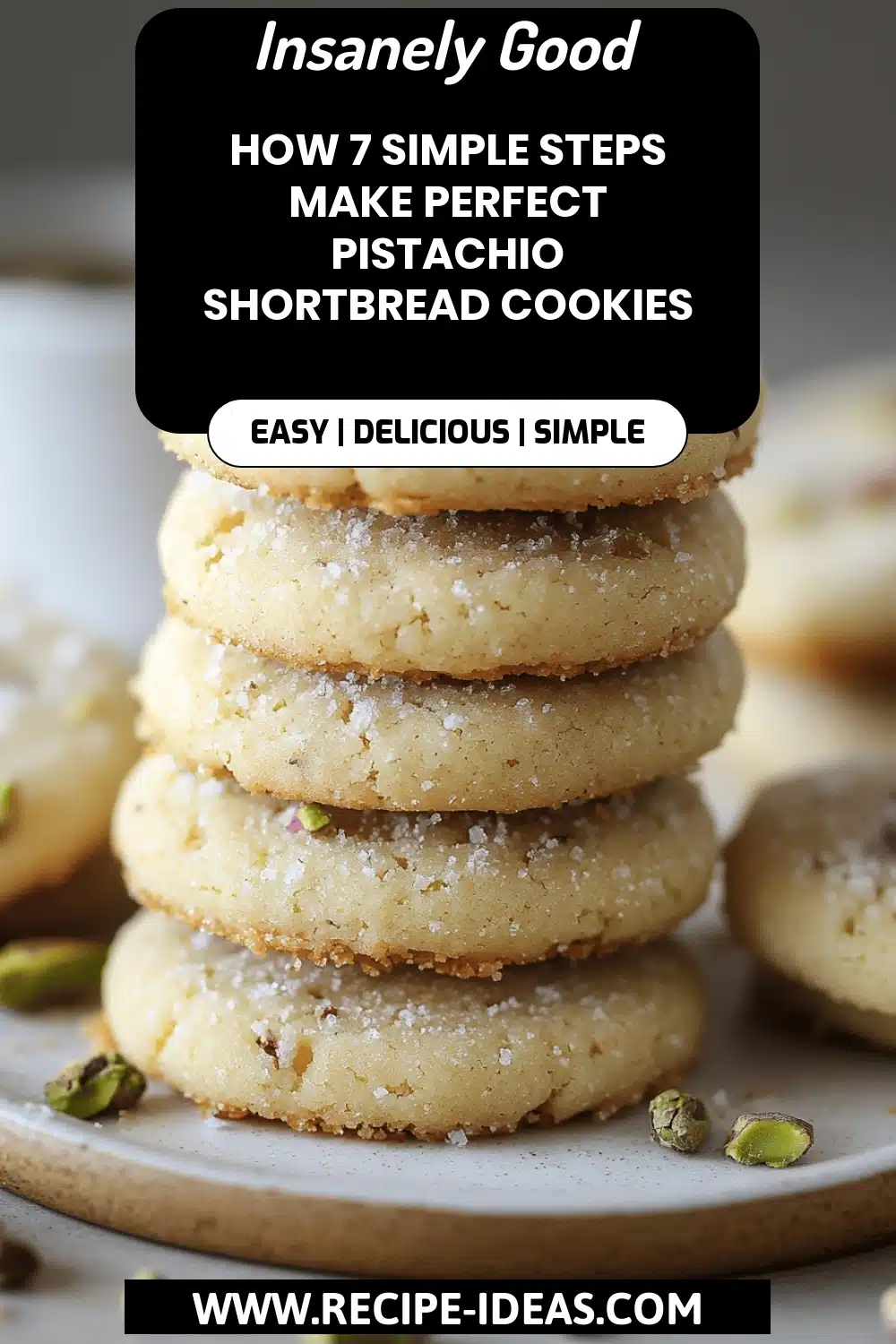 Pistachio Shortbread Cookies final dish beautifully presented and ready to serve