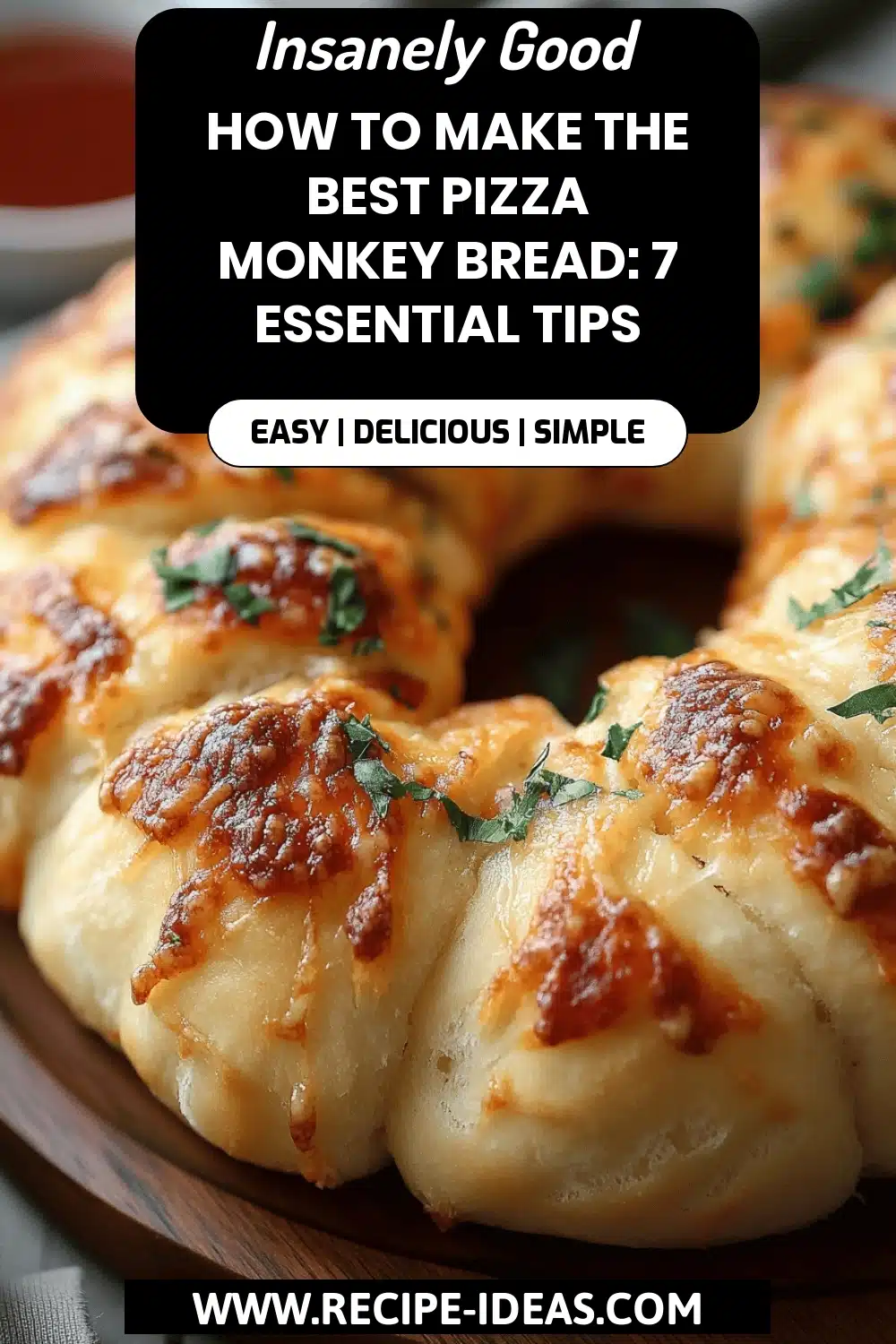 Pizza Monkey Bread final dish beautifully presented and ready to serve