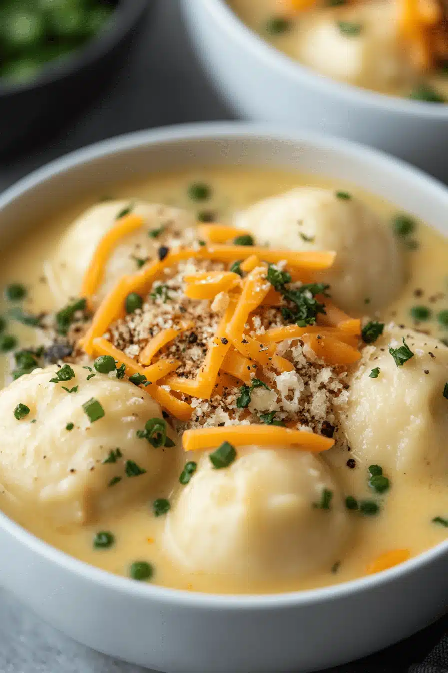 Potato Soup Recipe slice on plate showing perfect texture and swirl pattern