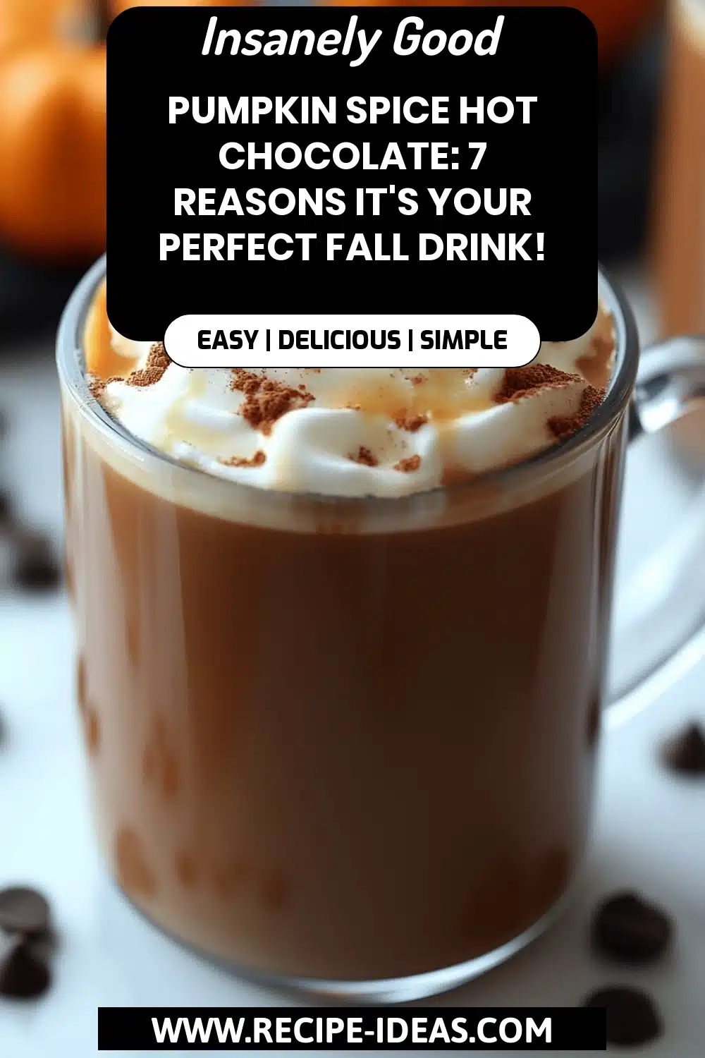 Pumpkin Spice Hot Chocolate final dish beautifully presented and ready to serve