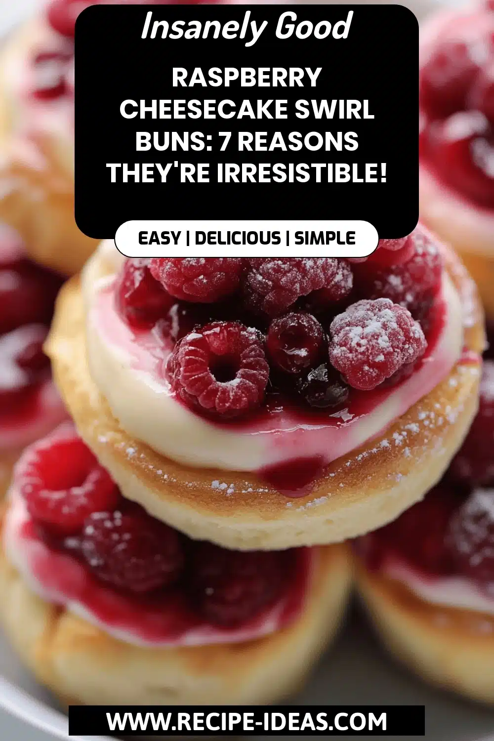 Raspberry Cheesecake Buns final dish beautifully presented and ready to serve
