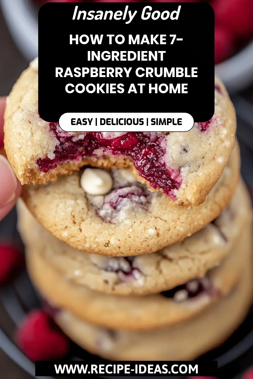 Raspberry Crumble Cookies final dish beautifully presented and ready to serve