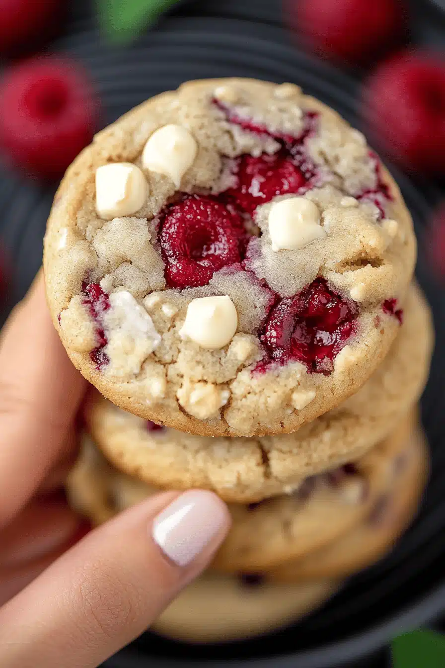 Raspberry Crumble Cookies ingredients organized and measured on kitchen counter