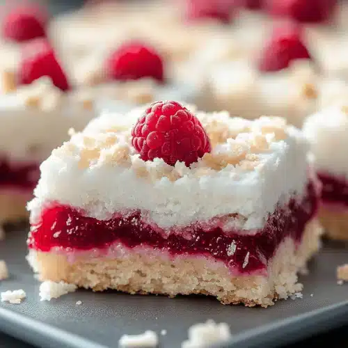 Raspberry Jam Coconut Slice