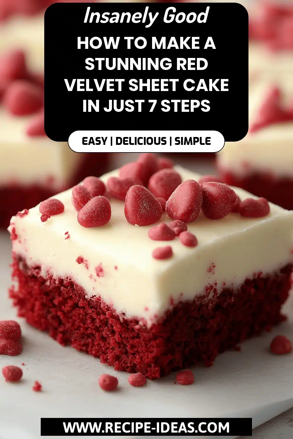 Red Velvet Sheet Cake Recipe final dish beautifully presented and ready to serve