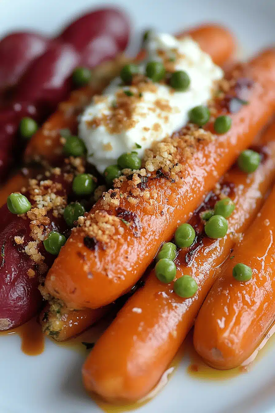 Roasted Carrots with Whipped Ricotta slice on plate showing perfect texture and swirl pattern