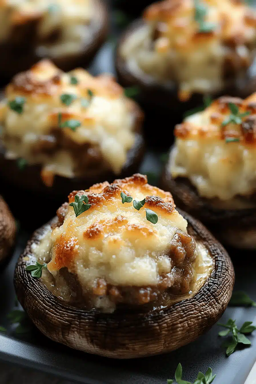 Smoky Stuffed Mushrooms ingredients organized and measured on kitchen counter