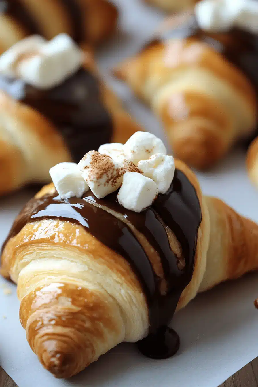 S'mores Crescent Rolls ingredients organized and measured on kitchen counter