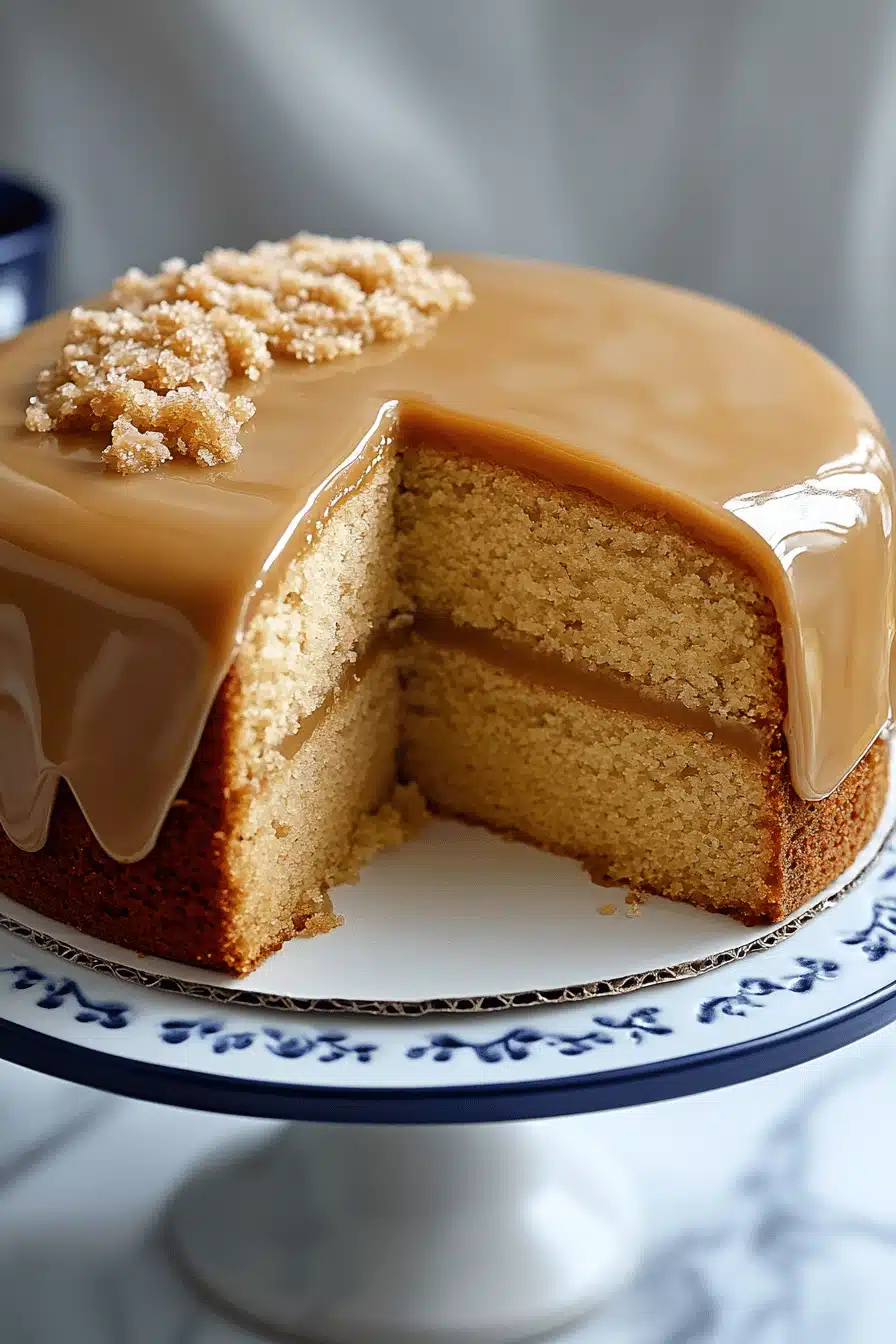 Southern Caramel Cake Recipe ingredients organized and measured on kitchen counter