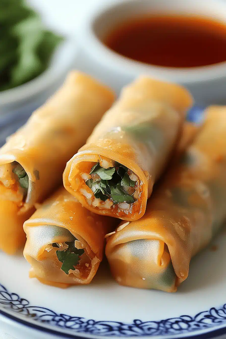 Sriracha Spring Rolls ingredients organized and measured on kitchen counter