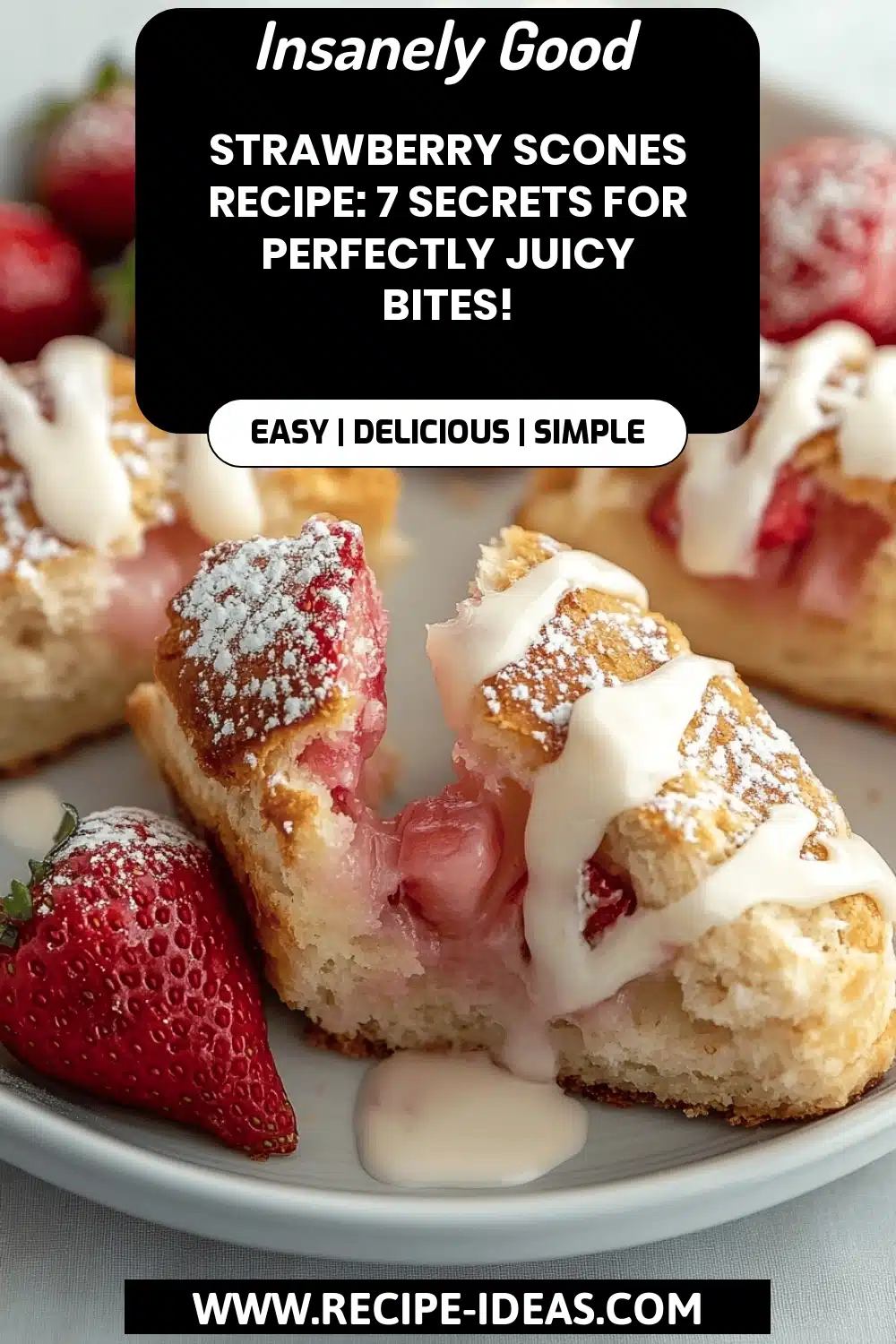 Strawberry Scones Recipe final dish beautifully presented and ready to serve