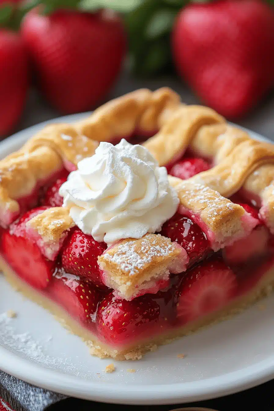 Strawberry Slab Pie Recipe ingredients organized and measured on kitchen counter