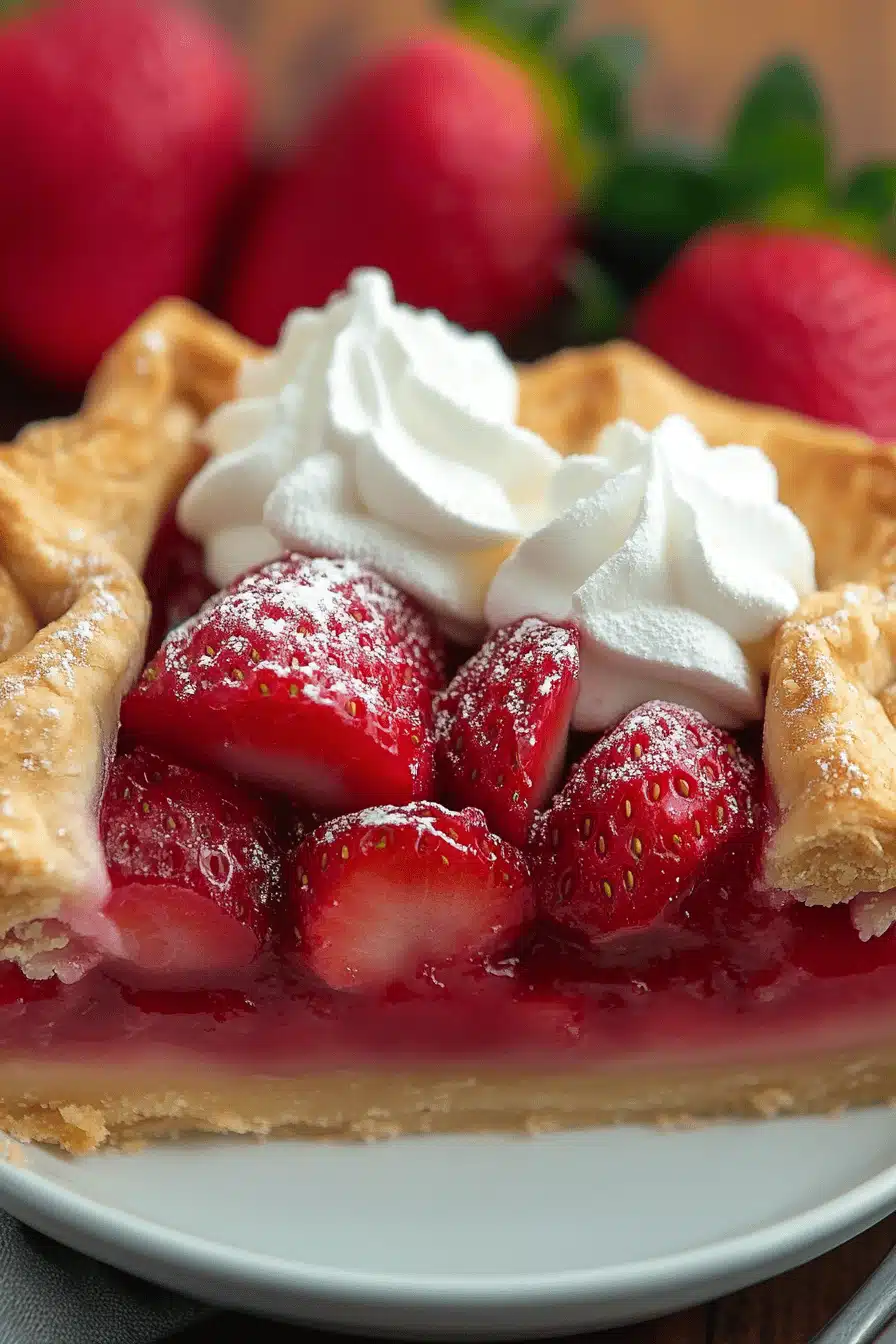 Strawberry Slab Pie Recipe slice on plate showing perfect texture and swirl pattern