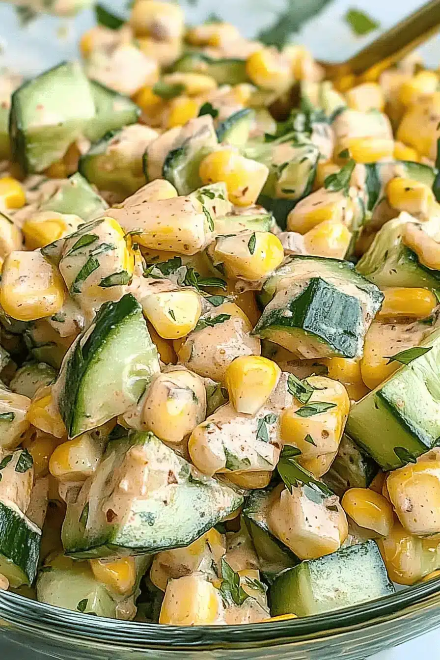 Street Corn Cucumber Salad ingredients