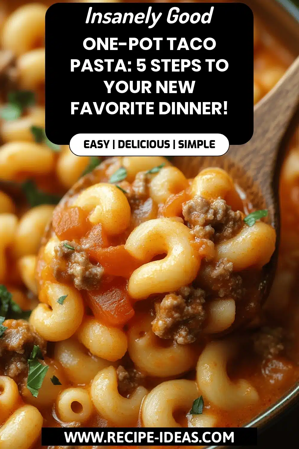 Taco Pasta Recipe final dish beautifully presented and ready to serve