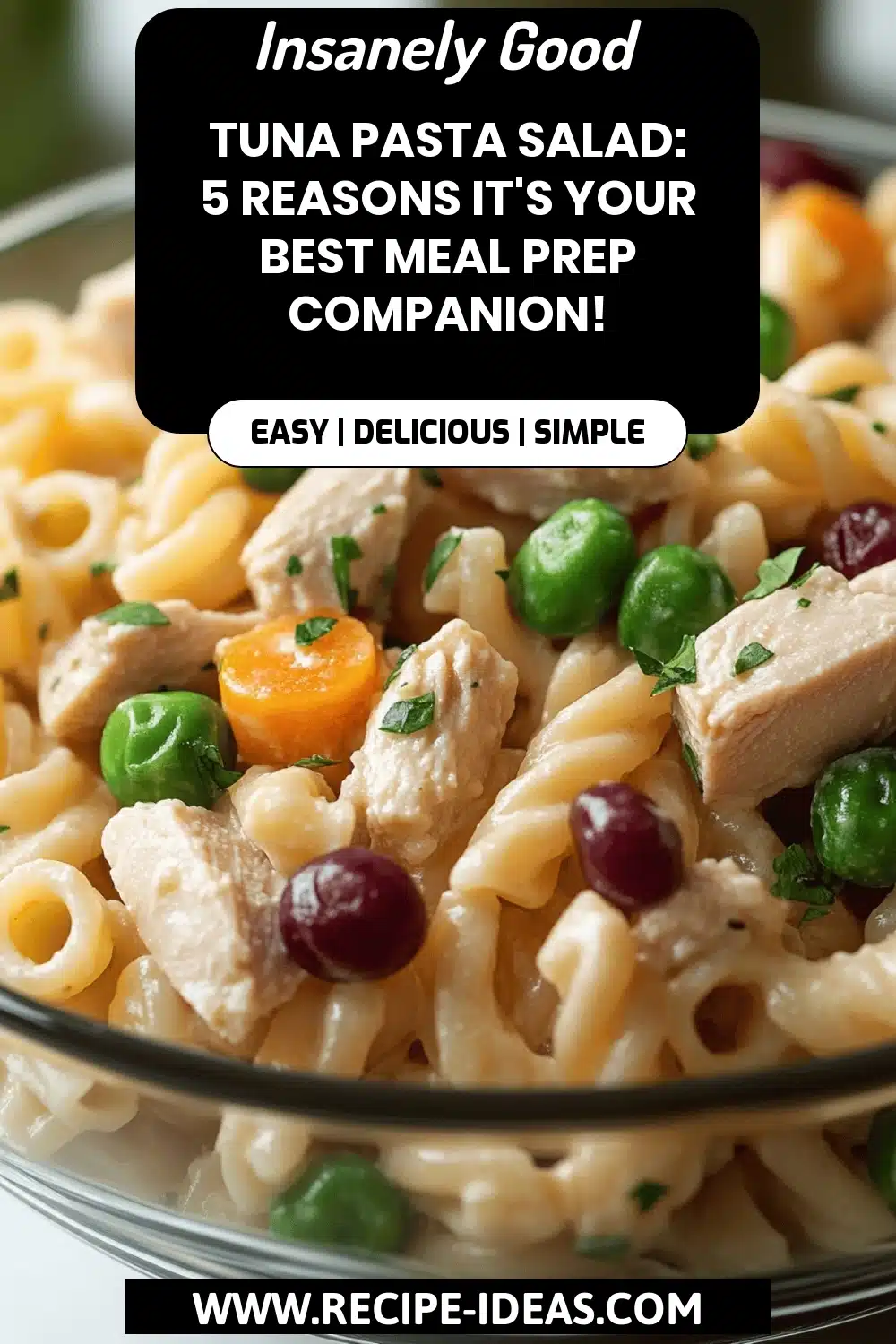 Tuna Pasta Salad final dish beautifully presented and ready to serve