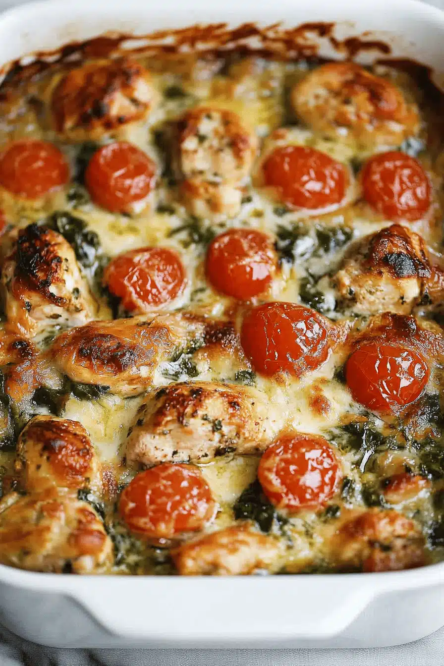 Tuscan Chicken Bake Final Dish Presentation