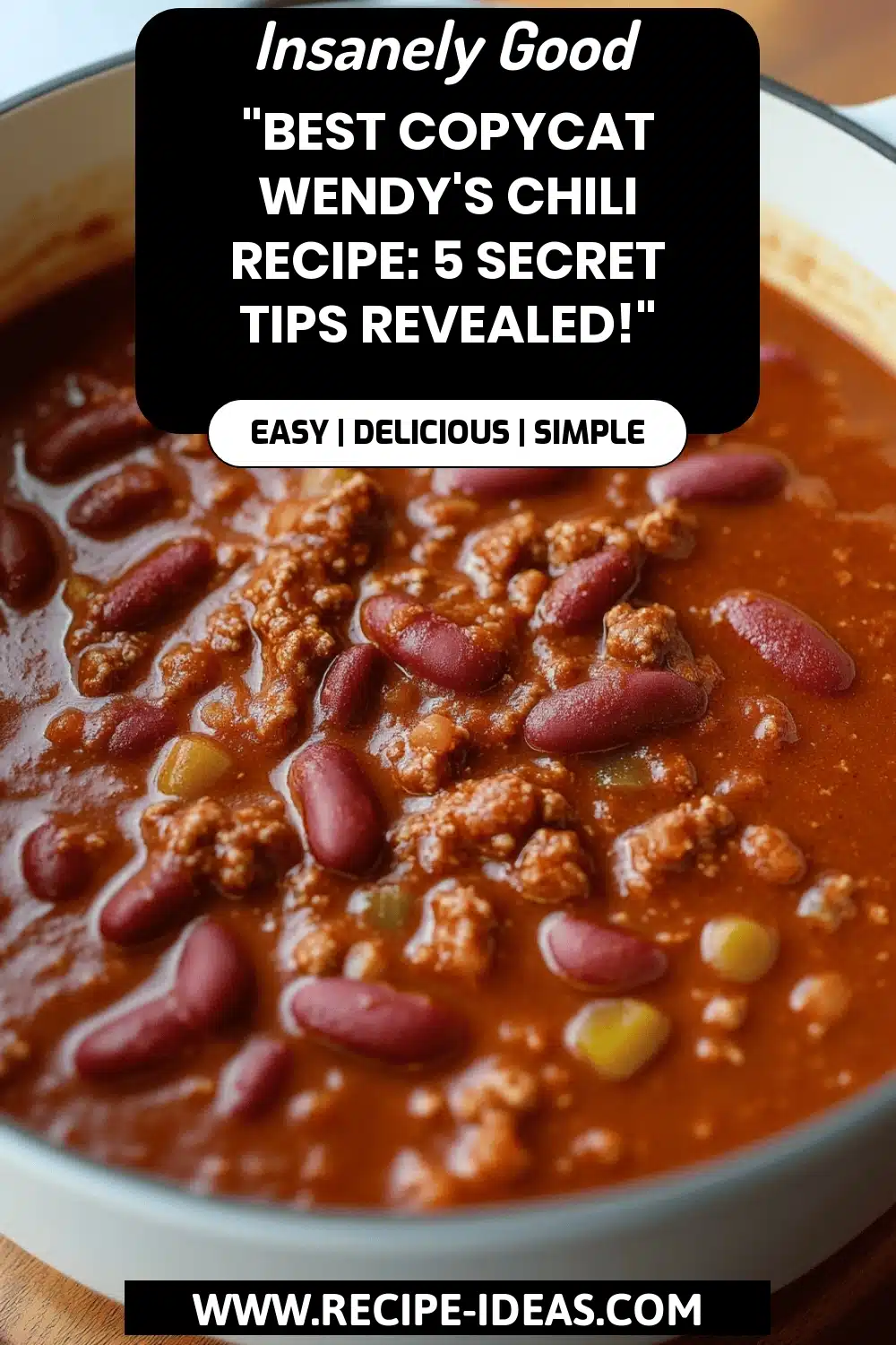 Wendy's chili recipe final dish beautifully presented and ready to serve