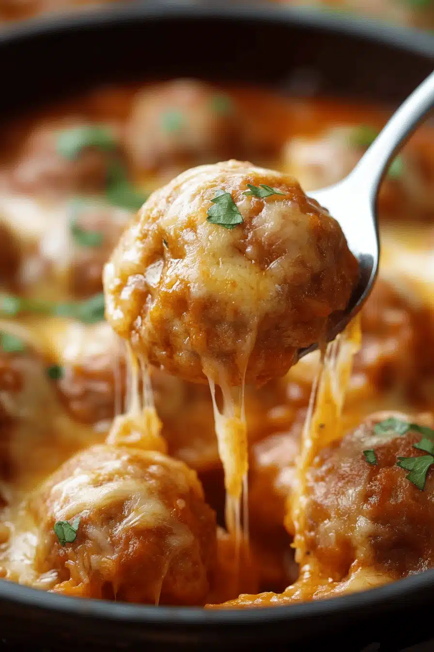 baked meatballs ingredients organized and measured on kitchen counter