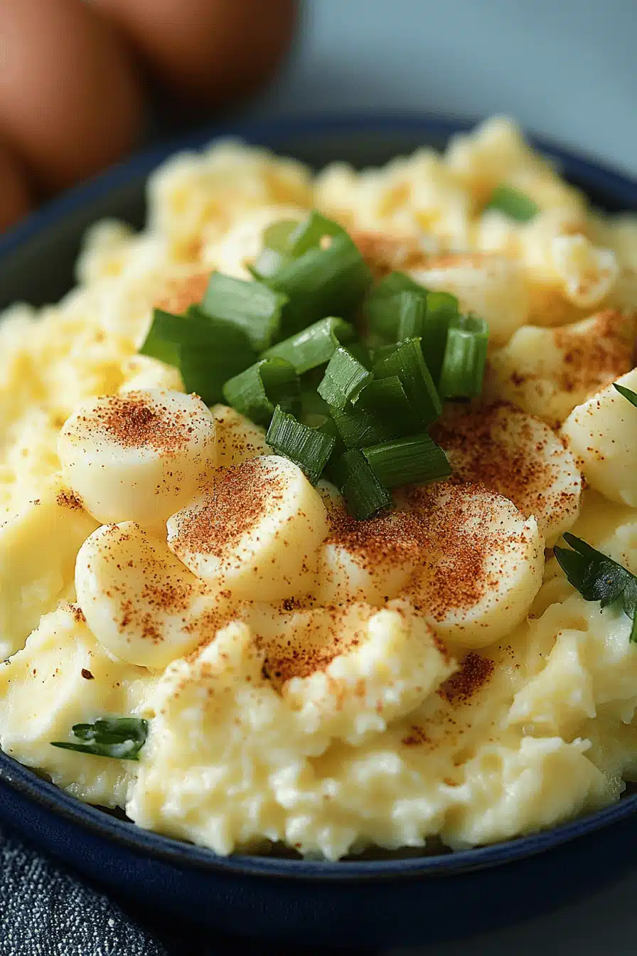egg salad recipe ingredients organized and measured on kitchen counter