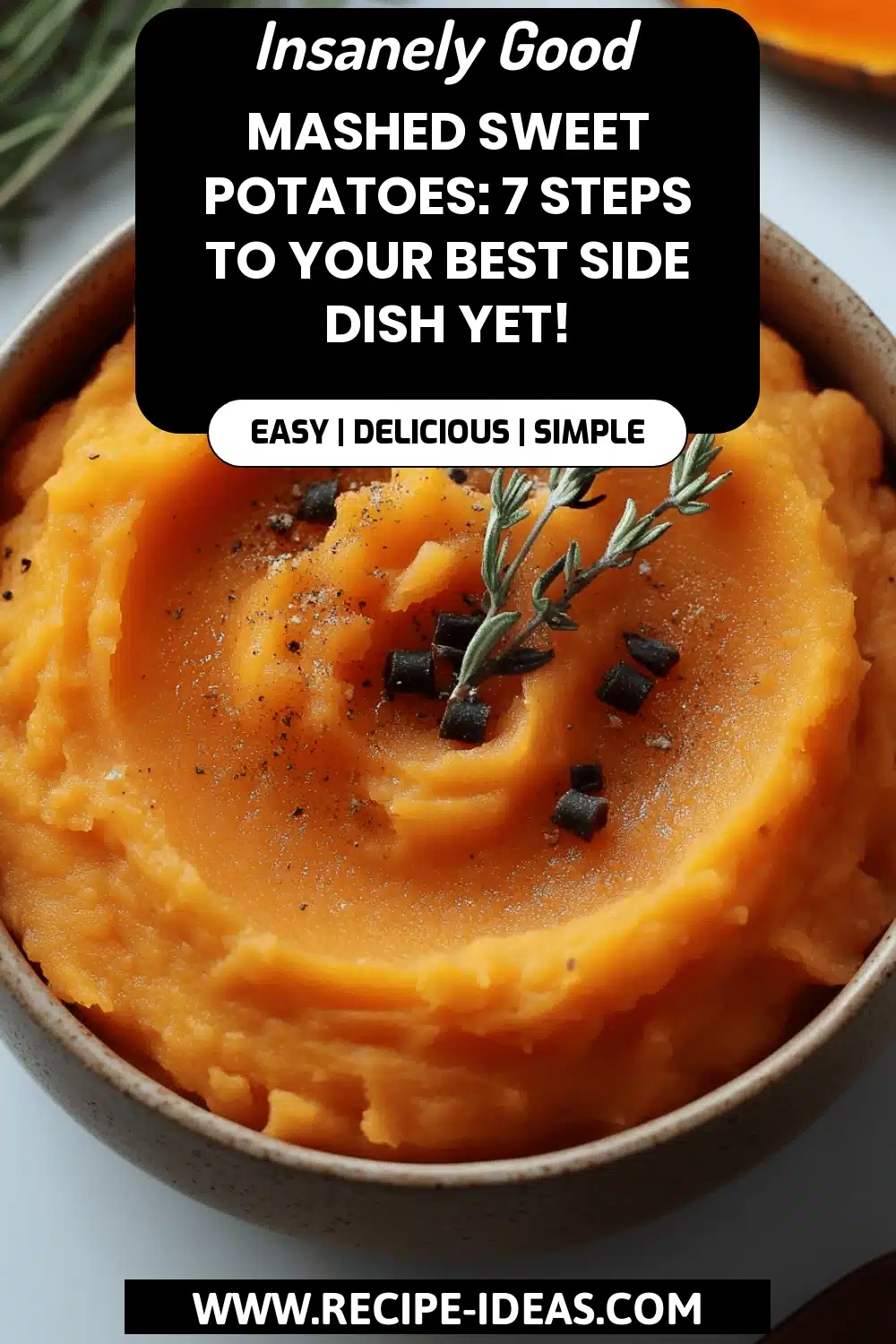 mashed sweet potatoes final dish beautifully presented and ready to serve