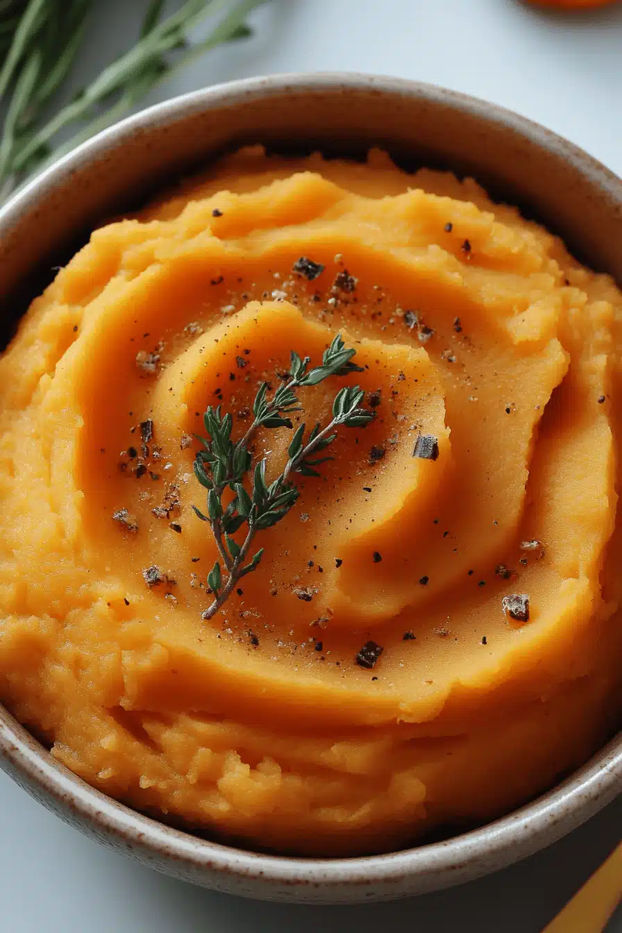 mashed sweet potatoes ingredients organized and measured on kitchen counter