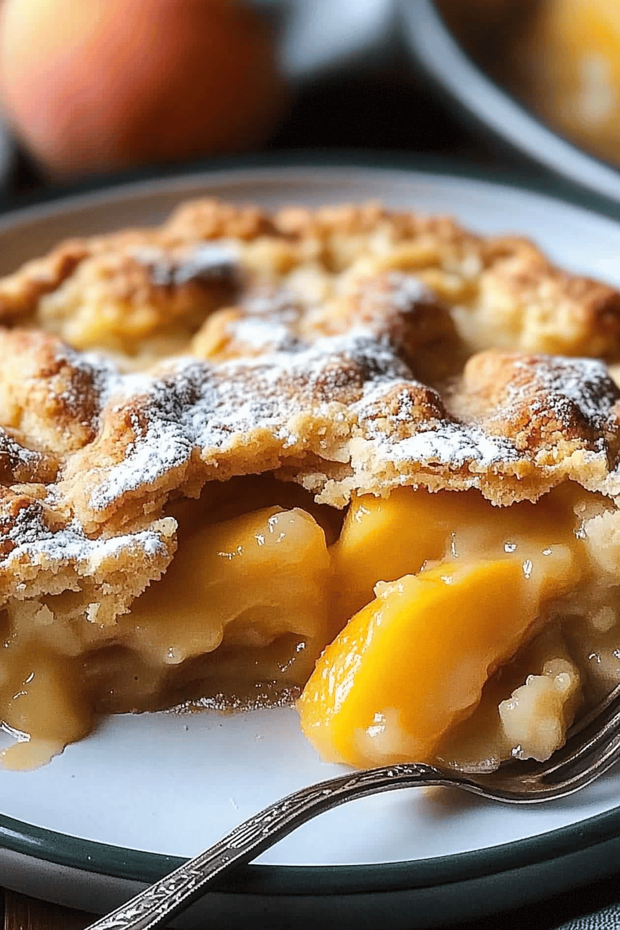3-Ingredient Peach Cobbler final dish beautifully presented and ready to serve