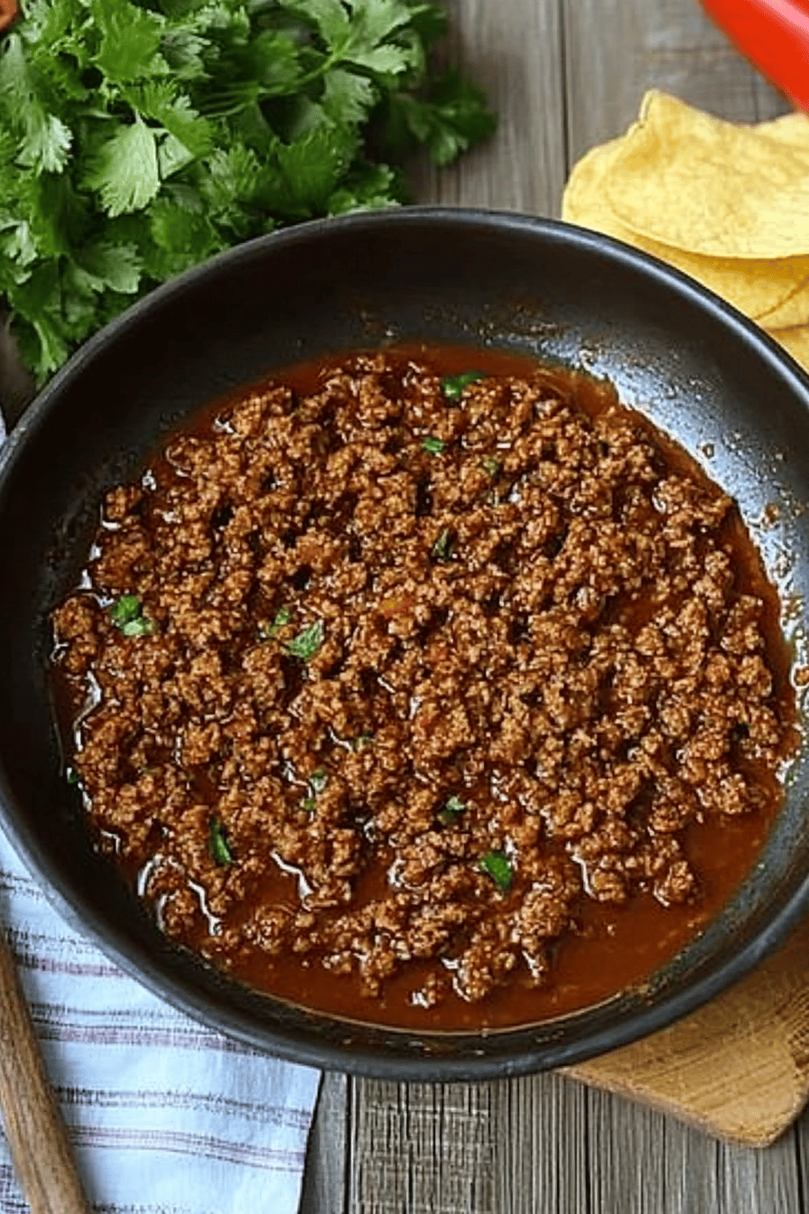 3-Ingredient Taco Meat final dish beautifully presented and ready to serve