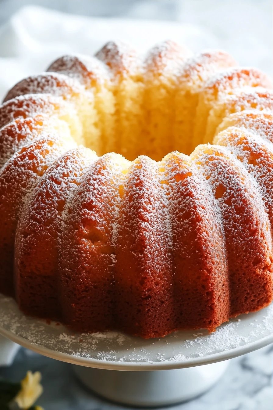 7-Up Pound Cake ingredients organized and measured on kitchen counter