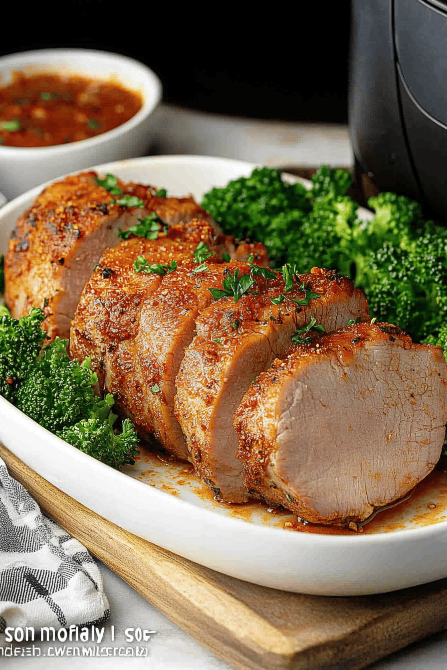 Air Fryer Pork Tenderloin ingredients organized and measured on kitchen counter