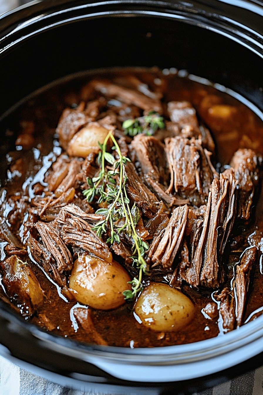 Amish Pot Roast ingredients organized and measured on kitchen counter