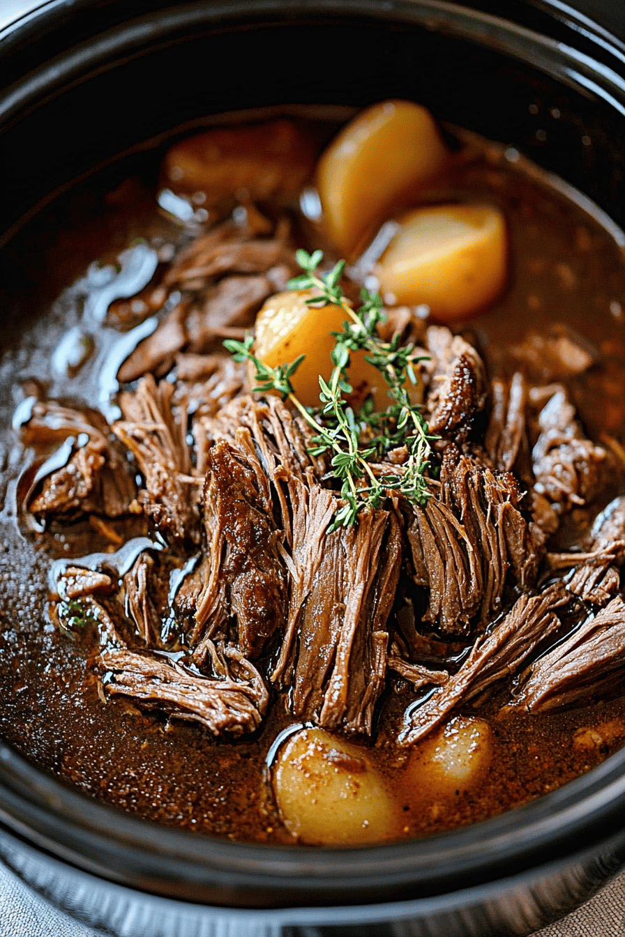 Amish Pot Roast final dish beautifully presented and ready to serve