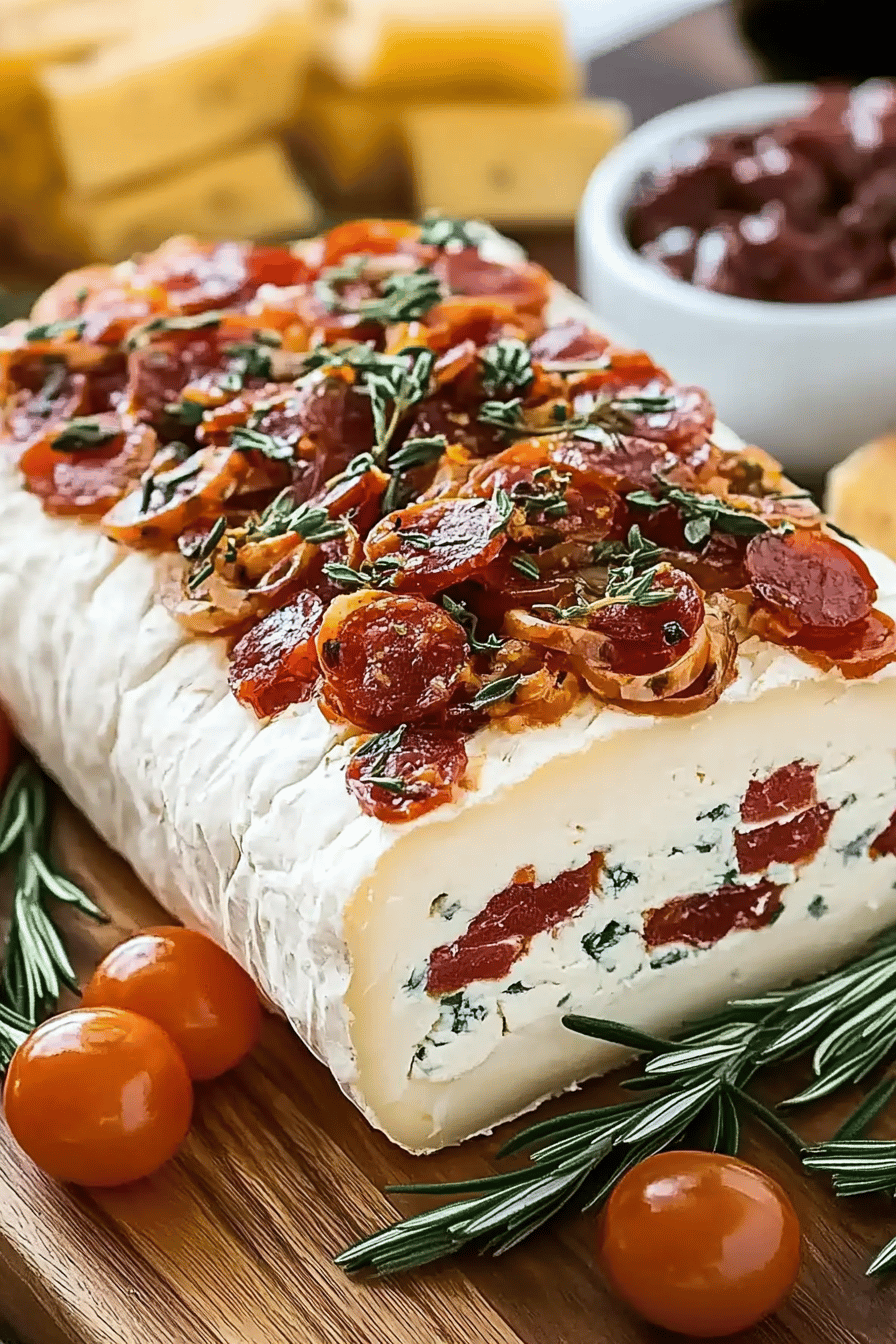 Antipasto Cheese Log ingredients organized and measured on kitchen counter