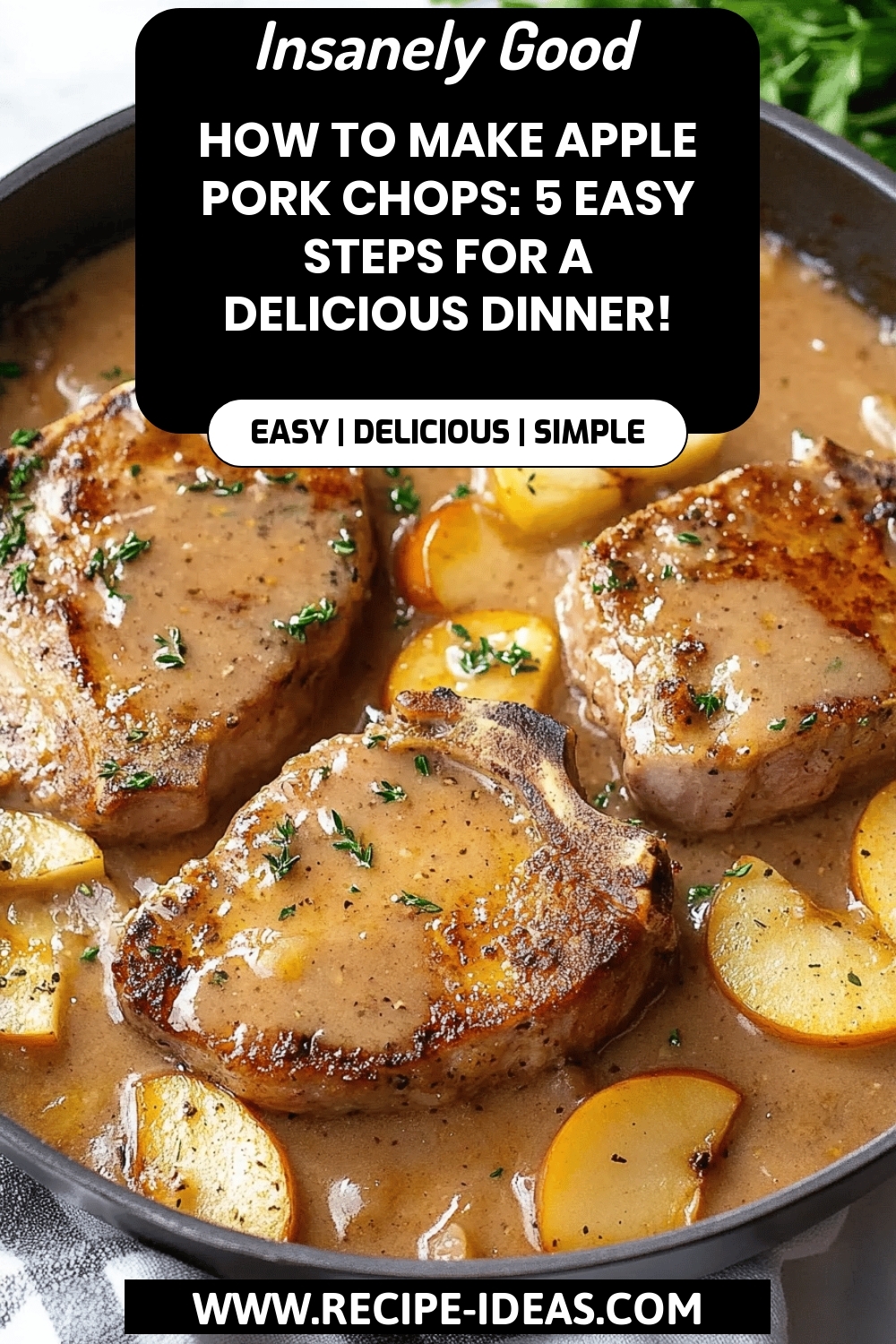 Apple Pork Chops final dish beautifully presented and ready to serve