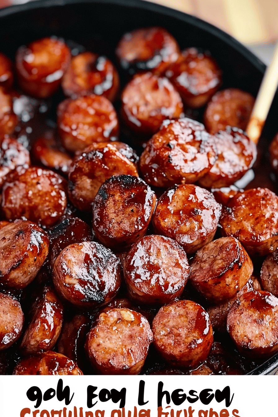 BBQ Sausage Bites ingredients organized and measured on kitchen counter