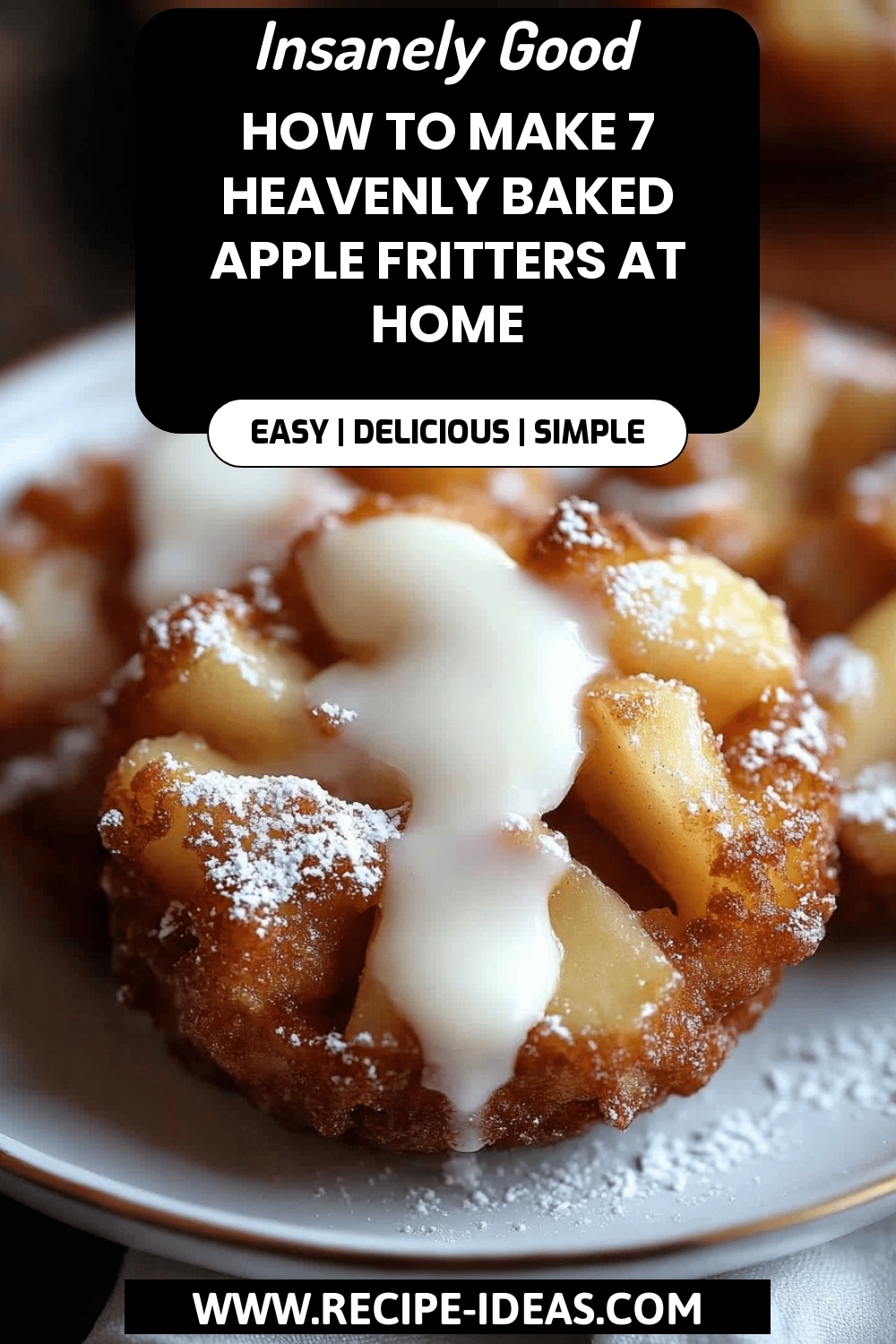 Baked Apple Fritters final dish beautifully presented and ready to serve