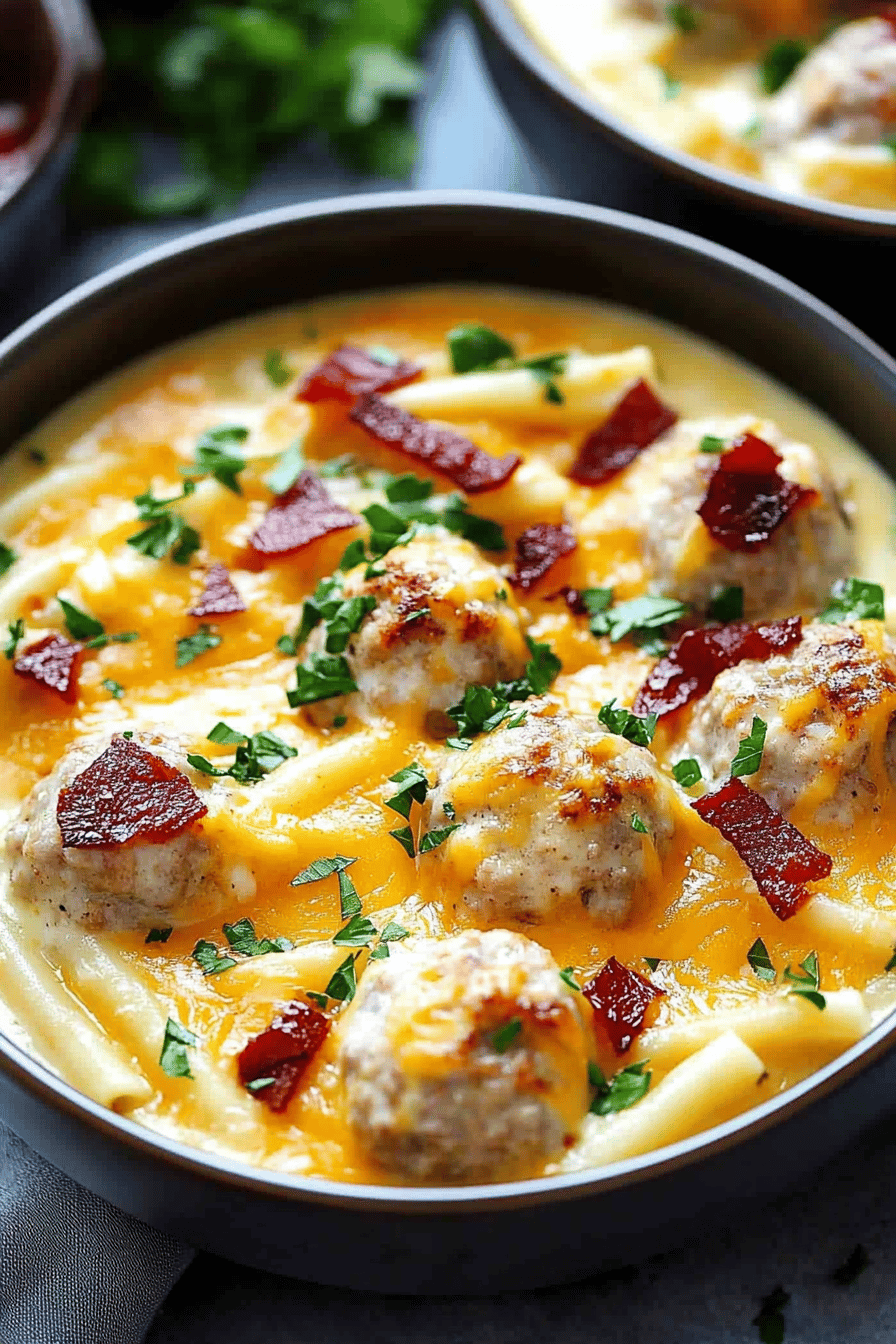 Baked Meatballs Pasta Recipe slice on plate showing perfect texture and swirl pattern
