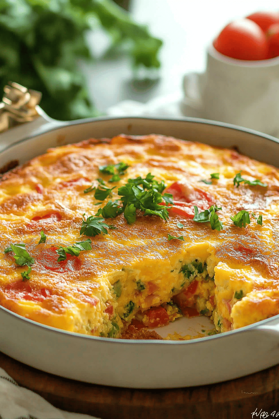 Baked Omelet Recipe slice on plate showing perfect texture and swirl pattern