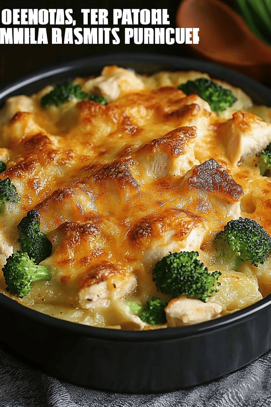 Baked Potato Chicken Broccoli Casserole slice on plate showing perfect texture and swirl pattern
